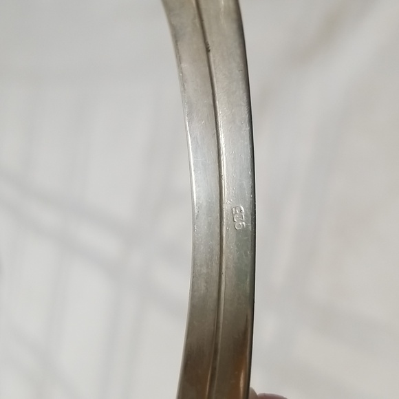 BLUE LACE AGATE CUFF STYLE BRACELET IN 925 SS, 7", EUC, J#49 - Picture 4 of 4